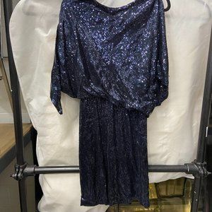 Melanie Harris Sequin Dress - Navy / Size 10